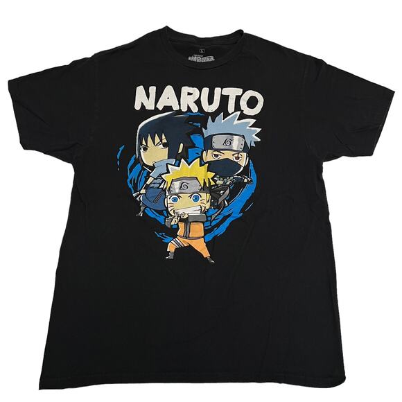 Naruto Shippuden Chibi Characters Black T-Shirt | Size L | Ripple Junction - Picture 1 of 8